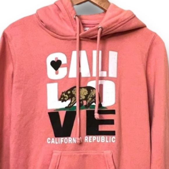 REFLEX peach CALIFORNIA Hoodie “CALI LOVE CALIFORNIA REPUBLIC” SIZE M - Picture 6 of 10